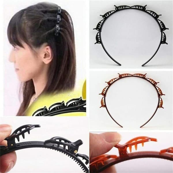 Double Bangs Hairstyle Hairpin Twist Clip Headband Multi-layer Woven Headband KLB