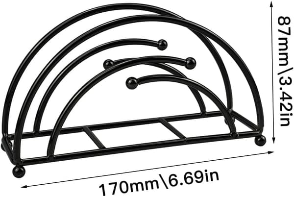 Serviettholder for bord, bordserveiettholder for middagsservietter, svart serviettholder H