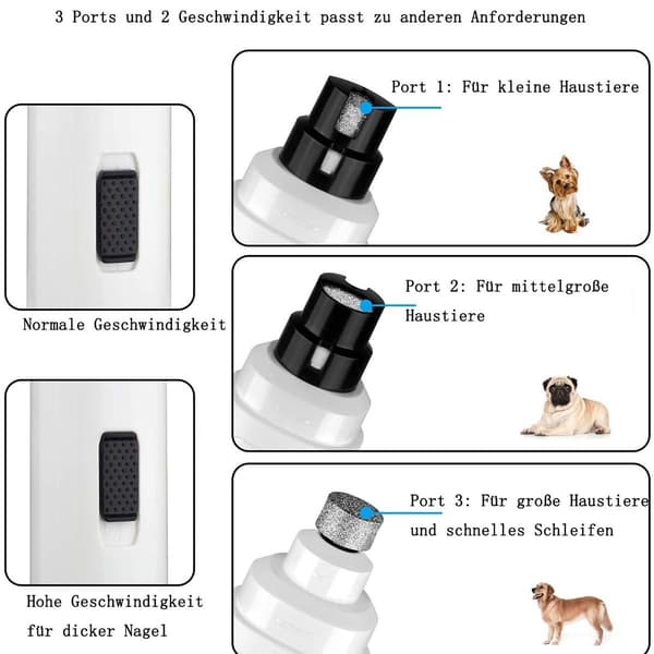 KLB professionel 2-hastigheds elektrisk hundekloplejer - forbedret
