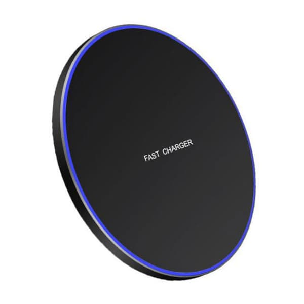 10W Wireless Charger Fast Wireless Charging Pad Desk with Soft Halo for Mobile Phone Black for Android
