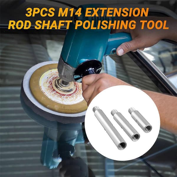 3 Pcs M14 Extension Rod Shank Polishing Tool for M14 Thread Water Grinder 125 Angle Grinder Polishing