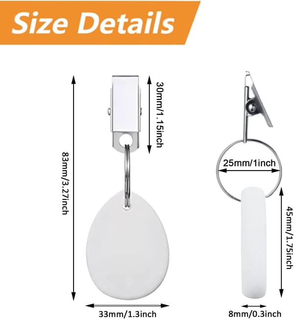 6-pack Outdoor Stainless Steel Tablecloth Weights, White