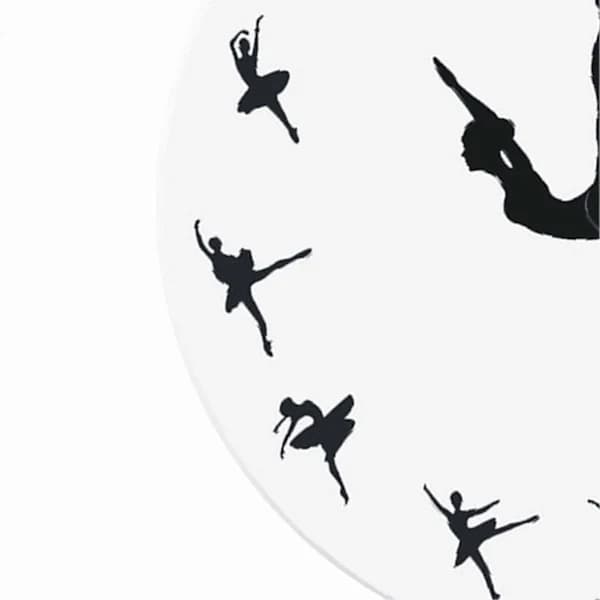 Ballerina Väggklocka Tyst Akryl Balettdans Hängande Dekor för Hem Vardagsrum Sovrum