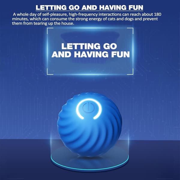 Self-rolling ball for dog, smart self-rolling ball with 2 modes, long battery life, intelligent teasing cat ball with replaceable shell