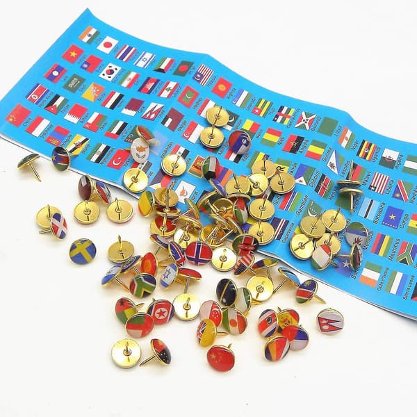 Pins Nationalflagga Häftstift Länderstift för Anslagstavla, Kontor