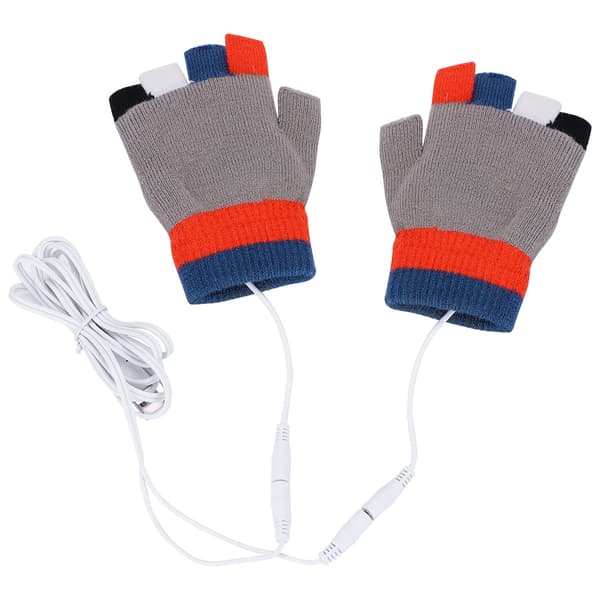 1 Pair 7.4V USB Winter Windproof Heating Gloves Outdoor Cycling Warm Heated Mittens GS53