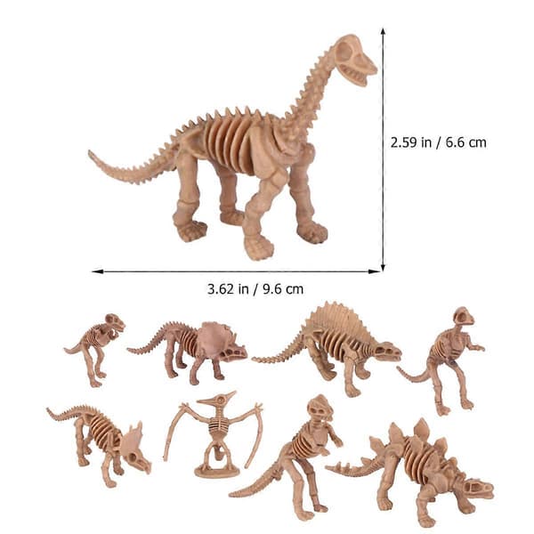 12 stk. simulerede dinosaurlegetøj, naturtro dinosaurskeletmodel, pædagogisk legetøj