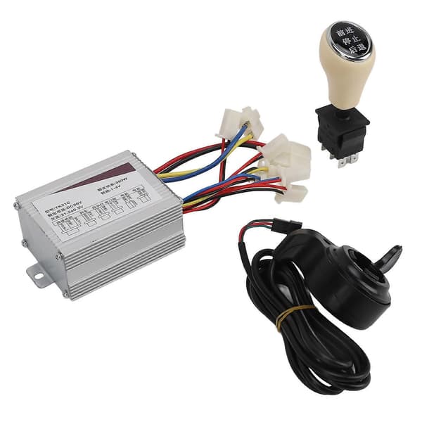36V 350W Electric Bicycle Controller Set with Thumb Grip Forward Reverse Switch Aluminum Alloy for Electric Bicycle Scooter Tricycle