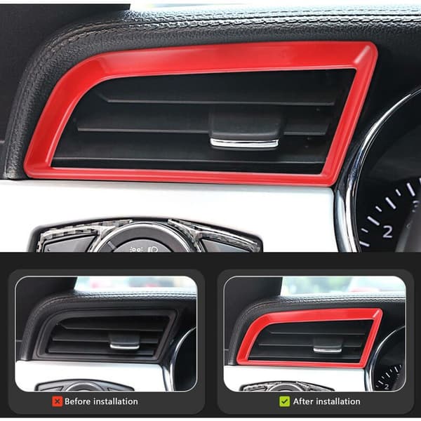 Interior Accessories Side Air Vent Trim Accessories Dashboard Side Air Outlet Panel for 2015-2017 (Gloss Red)