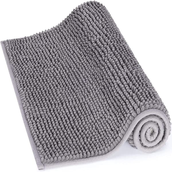 Sklisikker badematte 50x80cm mikrofiber chenillematte til bad