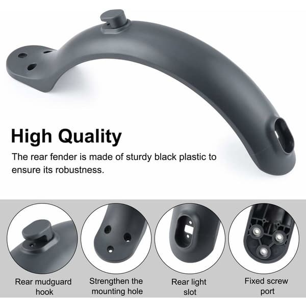 Rear Mudguard for Xiaomi M365/M365 Pro Scooter with Screws and Screw Caps