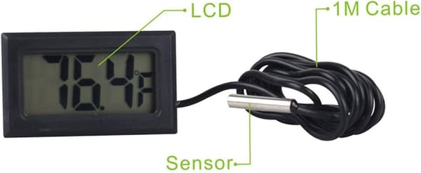 Digitalt LCD-termometer Temperaturmonitor med ekstern sonde f