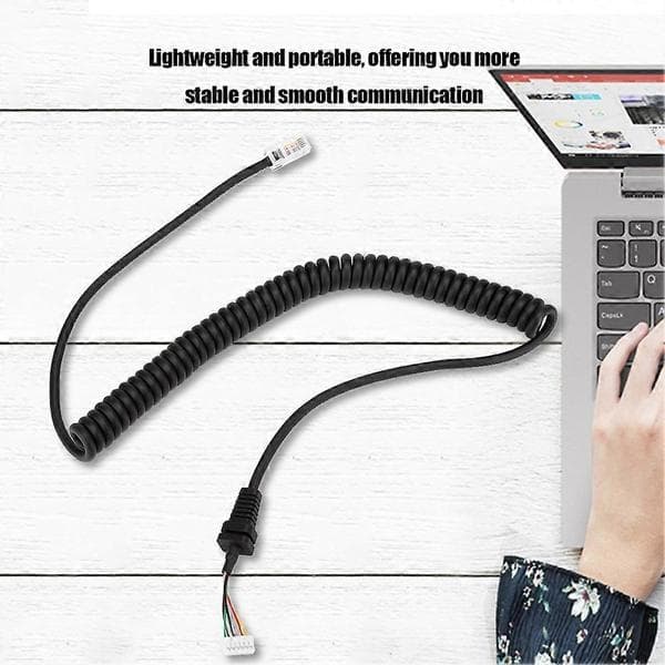 Replacement Microphone Cable for Yaesu, Compatible with Yaesu MH-36 MH-42 MH-48 Series Hand Microphones, High-Quality Spring Coiled Anti-Pull Design