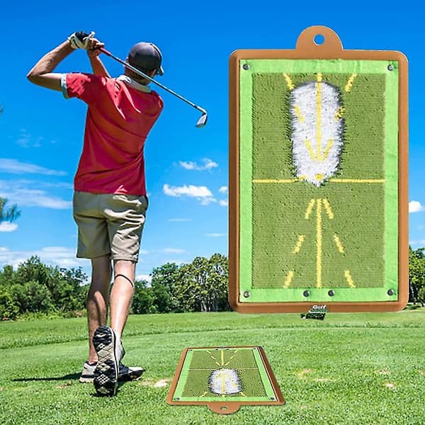 (25cm*50cm) Golftræningsmåtte til svingdetektering, Premium Golf Impact Måtte, Golf Øvelsesmåtter til Feedback af Svingbane