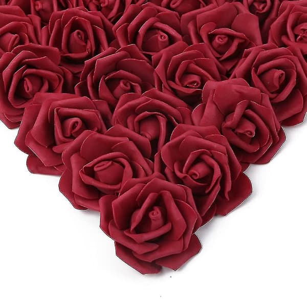 Kunstige roseblomsthoder, kunstige blomster ser ut som blå (20 stk)
