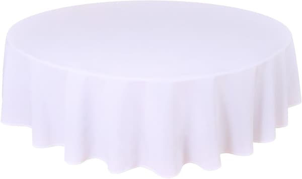 Rund duk av kvalitetsstoff 140 cm 55-FY- Hvit White