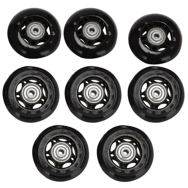 8-pack Inline Skate Wheels, Indoor/Outdoor Roller Skate Wheels, Replacement Wheels with Bearings 64mm