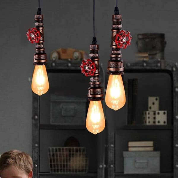 Industriel metalskærm pendellampe med gitter loftstil retro industriel hængende rust