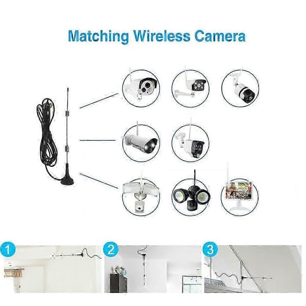 7DBi 2.4G/5G/5.8G Wifi Antenna Amplifier Antenna Extension Cable Wireless For IP Cam JN
