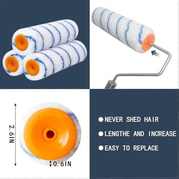 Paint Roller with Extended Detachable Handle | Household Tool for Wall Painting | Paint Roller Set for Walls and Ceilings