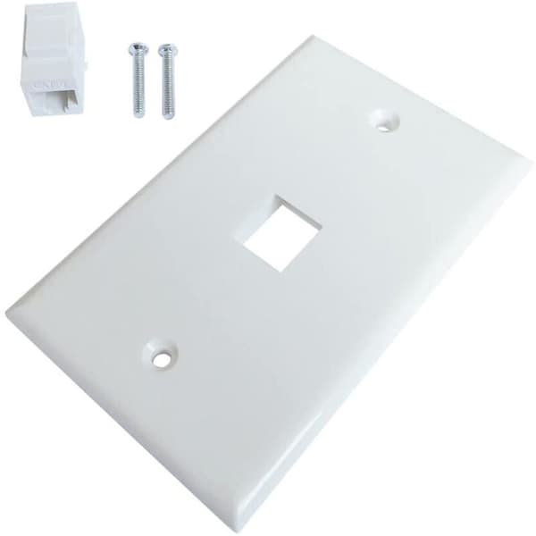 2-pak 1-ports Ethernet-vægplade, vægplade med RJ45-koblingssæt til