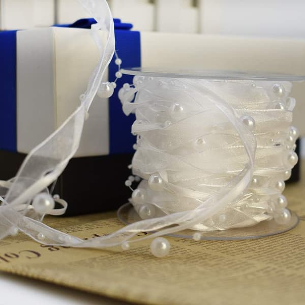 10M Artificial Pearl String, Chiffon Ribbon and Organza Ribbon