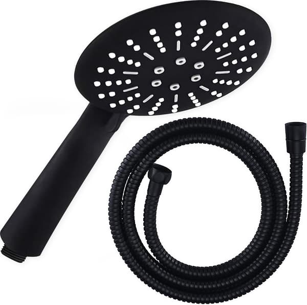 Brusehoved med Slange – Mat Sort - 3 funktioner – Håndbruser – Hovedbruser