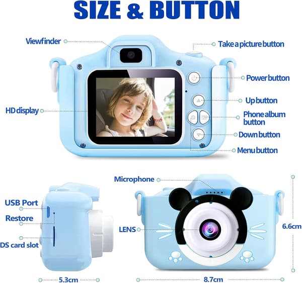 Kids Camera - Rechargeable Mini Digital Camera Photo Video Camc DXGHC