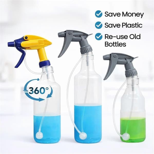 3 st Sprayflaskmunstycke 360 graders viktad adapter för trädgårdsarbete, bilvård, rengöring och kök 3pcs