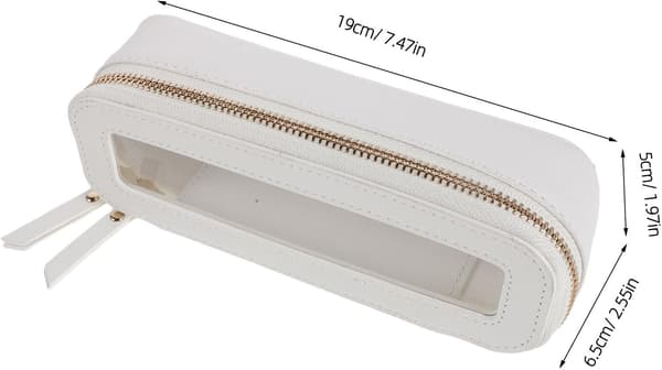 Toilettaske med lynlås, stor rejsetaske til kvinder, makeupbørsteholder i PVC og PU-materiale