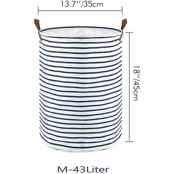 18-inch Foldable Round Laundry Storage Basket, Cotton