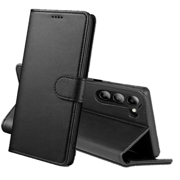 Etui - Phonillico® - Samsung Galaxy S23 PLUS - Pung Sort - Magnetisk Lås - Kortopbevaring-FF- Sort Svart