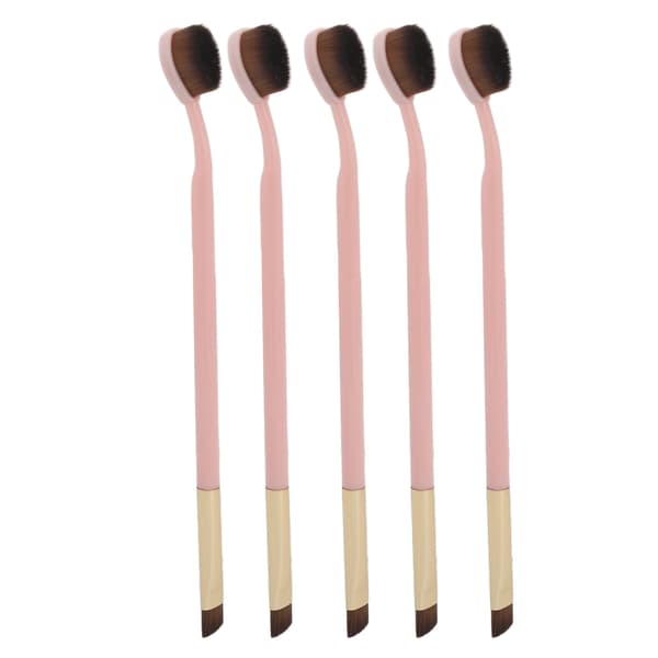 5 Pcs Toothbrush Foundation Brush Pink Handle Soft Double-Sided Makeup Eyeshadow Brush Cosmetic Tool