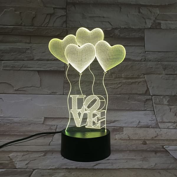 Love 3D Light Touch 7 Colors Remote Control 16 Colors Fission