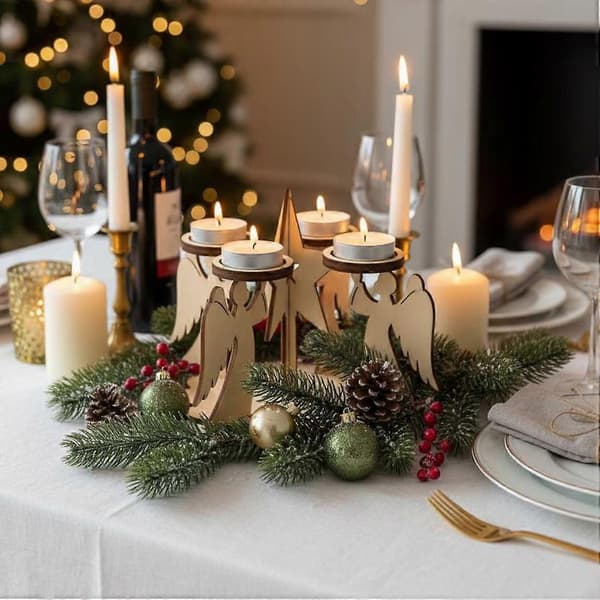 Julelysestake Festlig Borddekorasjon, Julepynt | Sesongbasert Telysdisplay, Festdekorasjon, Stilfull Middag 1 STK 1PC