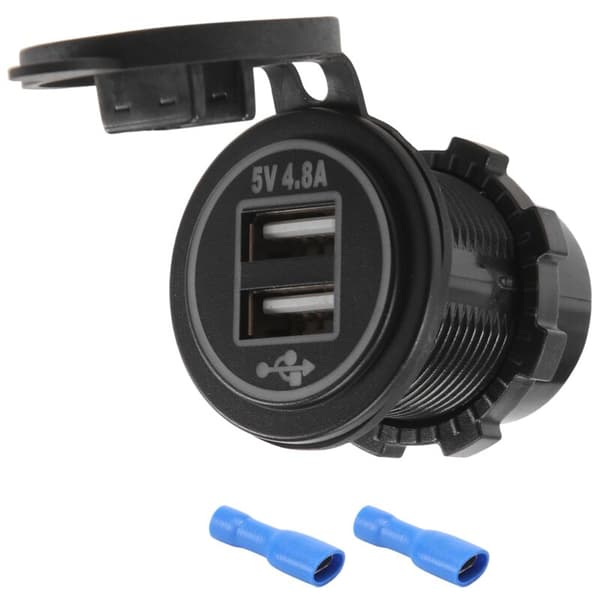 5V 4.8A Dobbelt USB Oplader Adapter Strømstik til 12V 24V Bil Båd Autocamper