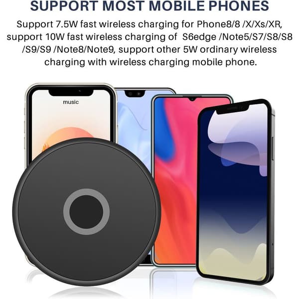 Fast Wireless Charging Dock for iPhone X8 - Desktop Wireless Charging Pad, Non-slip, with LED Indicator for Samsung S8 S7