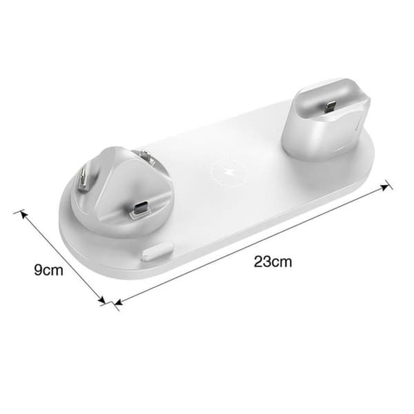 Wireless Charger, 6 in 1 Inductive Charging Station with 10W White