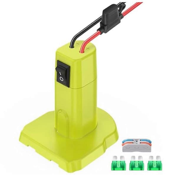 Power Wheels Adapter for Ryobi 18V Battery Wheel Battery Conversion Kit with Switch, Fuses & Cable End