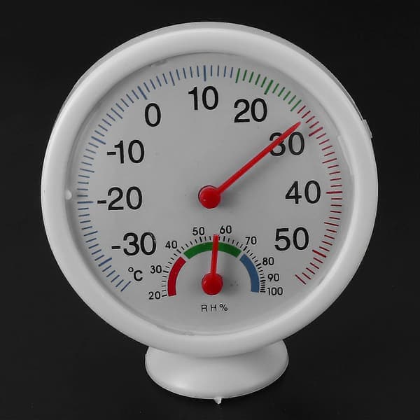 3x Termometer Hygrometer Nål Rund Skive Tester Innendørs Utendørs Hvit