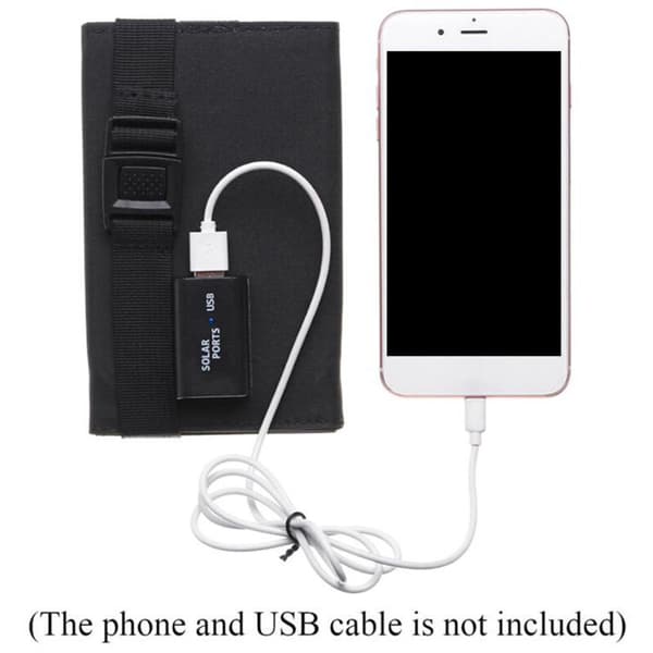 Sammenfoldeligt solpanel solcelle med USB-udgang oplader til tablets mobiltelefon camping powerbank B