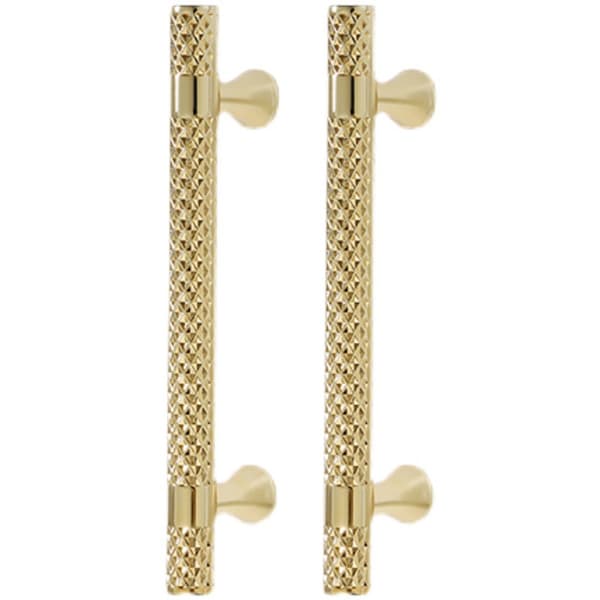 2 st Guld Köksbeslag, Dörrknopp 96mm Centrumavstånd
