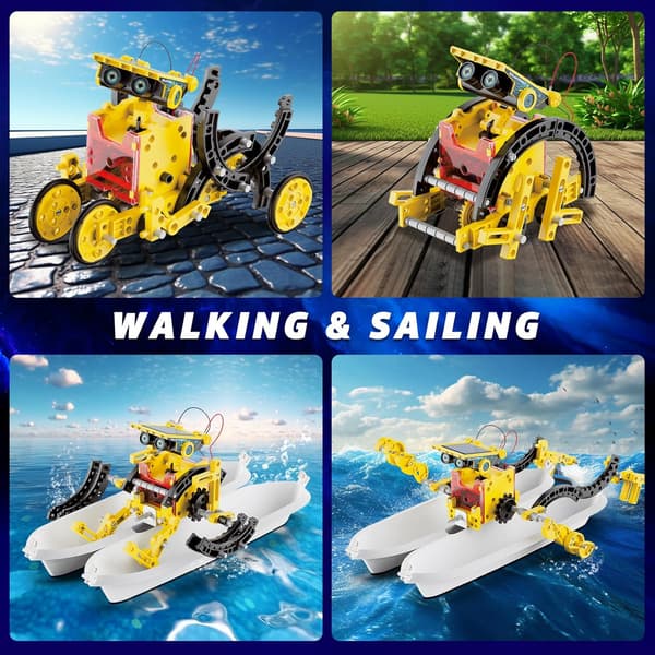 Solcelle-robotsett, robotleker for gutter 7-12 år, guttegave 7-12 år, leker for gutter 7 8 9 10 11 12 år, konstruksjoner PL A