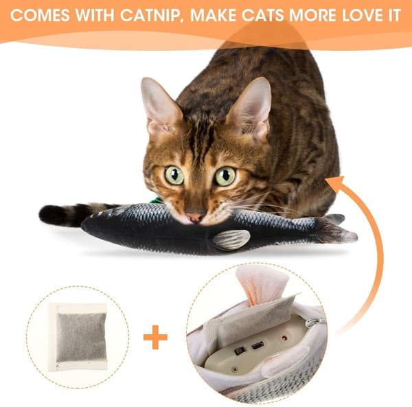 Cat toy, fish toy, (USB rechargeable) electronic fish toy sport simulation