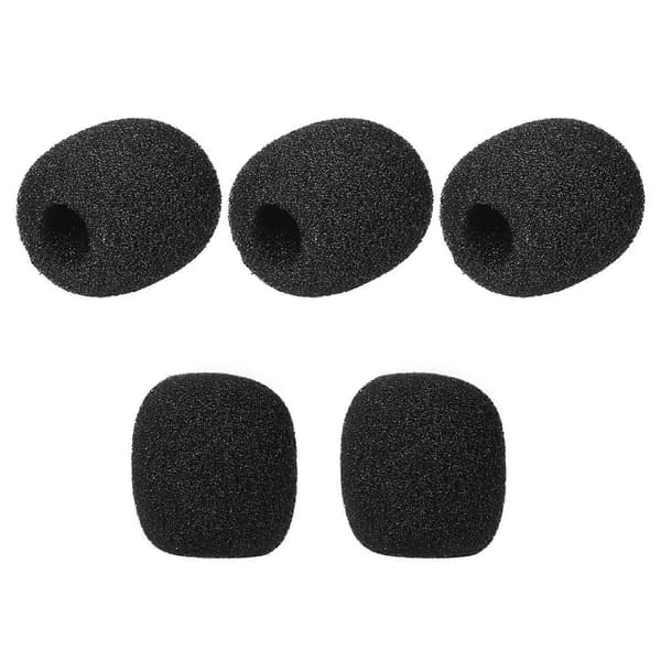 Mini Mikrofon Vindskydd Mic Skumöverdrag för Kavajmikrofon Headset Mikrofon Svart, 5-pack
