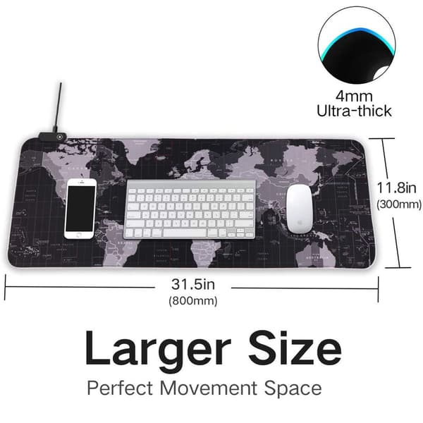 RGB Gaming Musematte LED Musematte Glatt Overflate Kort 800x300x4mm