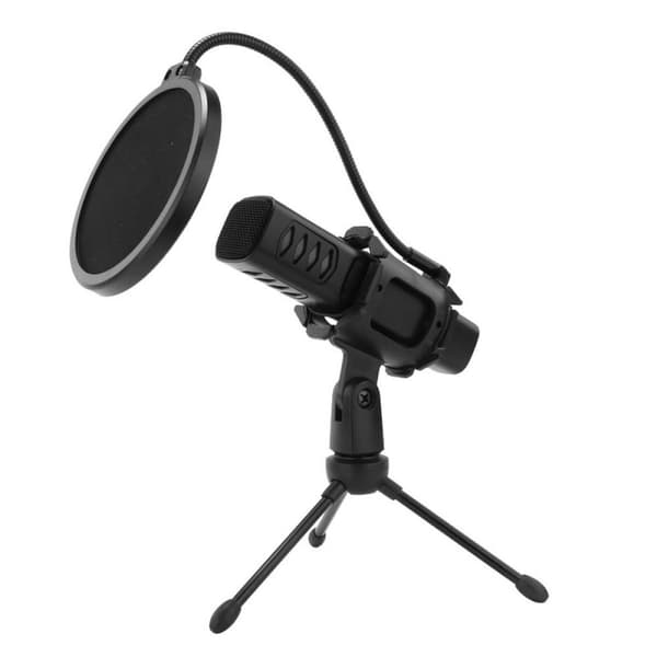 USB-mikrofoni, kardioidikondensaattori-PC-mikrofoni jalustalla KLB