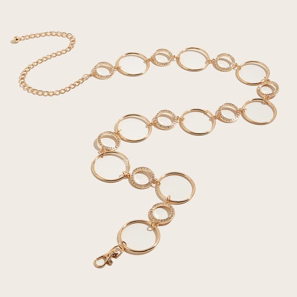 Guld O-ring Kædebælte Kvinder Piger Taljekædebælte Kjole