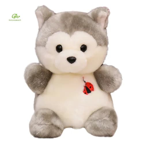 Mub- Greenmart Simulation Panda Husky Plyslegetøj Søde Skovdyr Bløde Søde Pingvin Gris Børne Dukker Grå 20cm_yux Grå 20cm Gray 20cm