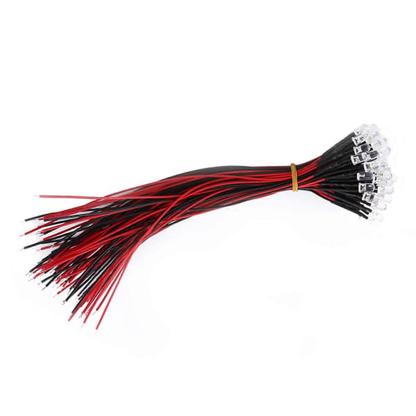 Pre-wired LED Diodes 3 5 10mm White Red Blue Green Light DC 9-12V (50-pack)